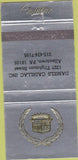 Matchbook Cover - Daniels Cadillac Allentown PA silver 30 Strike