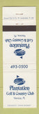 Matchbook Cover - Plantation Golf and Country Club Venice FL