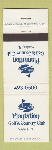 Matchbook Cover - Plantation Golf and Country Club Venice FL