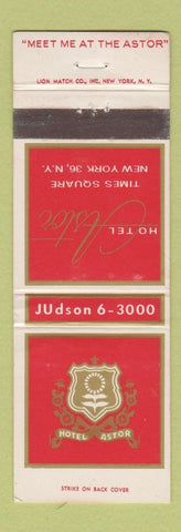 Matchbook Cover - Hotel Astor New York City