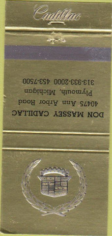 Matchbook Cover - Don Massey Cadillac Plymouth MI 30 Strike