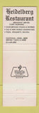 Matchbook Cover - Old Heidelberg Restaurant Columbia MO