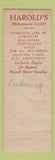 Matchbook Cover - Nicodemus Ice Cream Frederick MD Harold's Tobacco