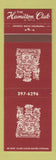 Matchbook Cover - Hamilton Club Philadelphia?