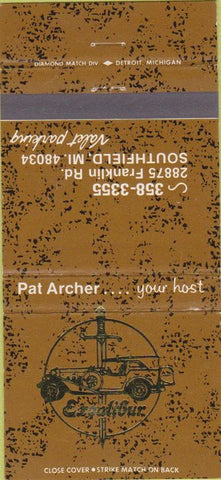 Matchbook Cover - Excalibur Southfield MI 30 Strike