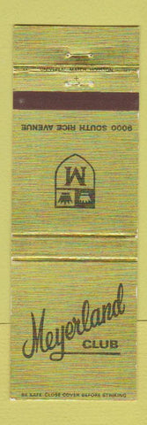 Matchbook Cover - Meyerland Club