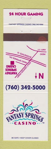 Matchbook Cover - Fantasy Springs Casino Indio CA WEAR