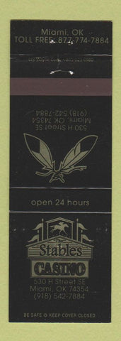 Matchbook Cover - Stables Casino Miami OK