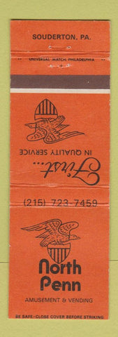 Matchbook Cover - North Penn Amusement Vending Souderton PA