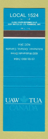Matchbook Cover - UAW TUA Canada Kitchener ON