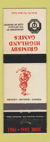 Matchbook Cover - Grimsby Highlands Games Optimists International ON 1961 WORN