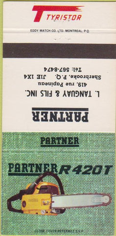 Matchbook Cover - Partner Chain Saws Sherbrooke PQ 30 Strike