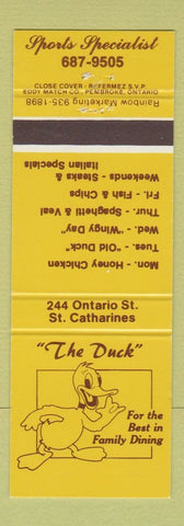 Matchbook Cover - The Duck Restaurant St Catharines ON