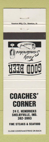 Matchbook Cover - Coaches' Corner Shelbyville IN