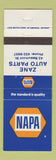 Matchbook Cover - NAPA Auto Parts Zane