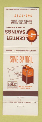 Matchbook Cover - Center Savings and Loan Clifton NJ