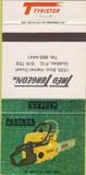 Matchbook Cover - Theo Turgeon Partner Chain Saws Quebec PQ 30 Strike