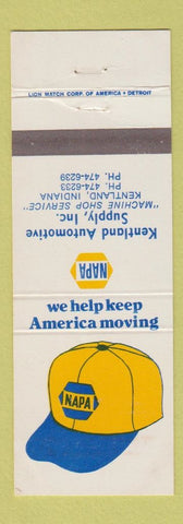 Matchbook Cover - NAPA Auto Parts Kentland Automotive IN