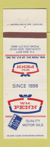 Matchbook Cover - Wm Penn Motor Oil Cleveland OH