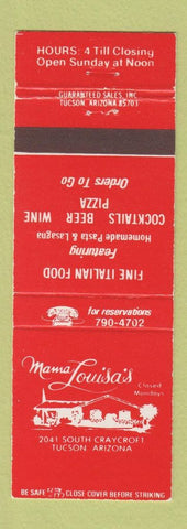 Matchbook Cover - Mama Louisa's Italian Restaurant Tucson AZ