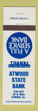 Matchbook Cover - Atwood State Bank IL