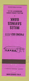 Matchbook Cover - Miles Savings Bank Miles IA