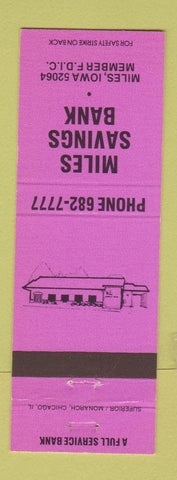Matchbook Cover - Miles Savings Bank Miles IA