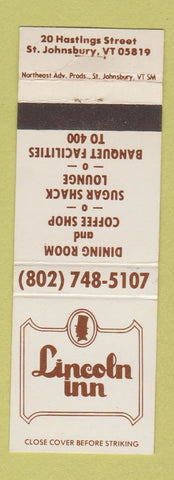 Matchbook Cover - Lincoln Inn St Johnsbury VT