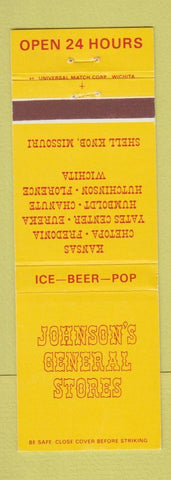 Matchbook Cover - Johnson's General Stores Fredonia Chetopa Eureka Chanute KS