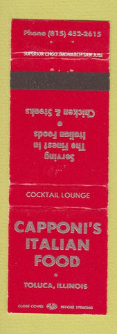 Matchbook Cover - Capponi's Italian Restaurant Toluca IL