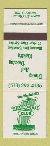 Matchbook Cover - Don Mendenhall's Colony Club Dayton OH
