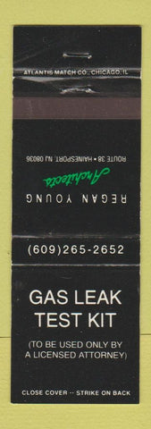 Matchbook Cover - Gas Leak Test Kit Regan Young Architects Hainesport NJ