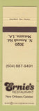 Matchbook Cover - Ernie's Restaurant Metairie LA
