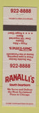 Matchbook Cover - Ranalli's Pizza South Dearborn MI