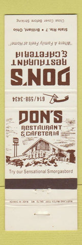Matchbook Cover - Don's Restaurant Cafeteria Brilliant OH