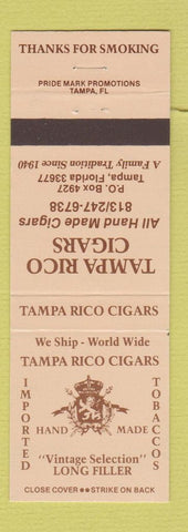Matchbook Cover - Tampa Rico Cigars Tobacco Tampa FL