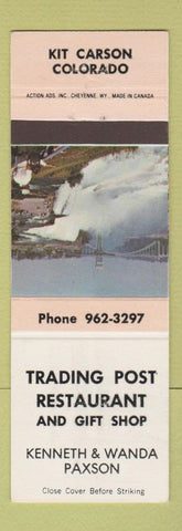 Matchbook Cover - Trading Post Restaurant Gift Shop Kit Carson Colorado