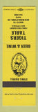 Matchbook Cover - Tigers Table Restaurant New Middletown OH