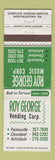 Matchbook Cover - Roy George Vending Music Painesville Cleveland Ashtabula OH