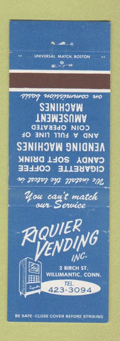 Matchbook Cover - Riquier Vending Willimantic CT
