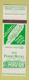 Matchbook Cover - New Perry Hotel Motel Perry GA