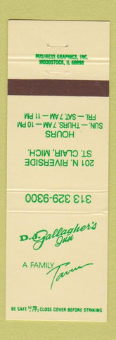 Matchbook Cover - DJ Gallagher's Inn St Clair MI