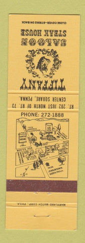 Matchbook Cover - Tiffany Saloon Steak House Center Square PA
