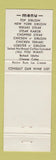 Matchbook Cover - Tiffany Saloon Steak House Center Square PA