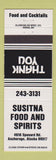 Matchbook Cover - Susitna Food and Spirits Anchorage AK
