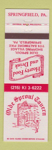 Matchbook Cover - Old Sproul Tavern Springfield PA