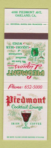 Matchbook Cover - Piedmont Cocktail Lounge Oakland CA