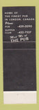 Matchbook Cover - Hook's Pub London ON