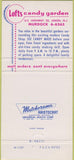 Matchbook Cover - Loft's Candy Garden Union NJ 30 Strike