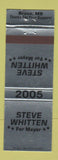 Matchbook Cover - Steve Witten for Mayor 2005 Bruce MS